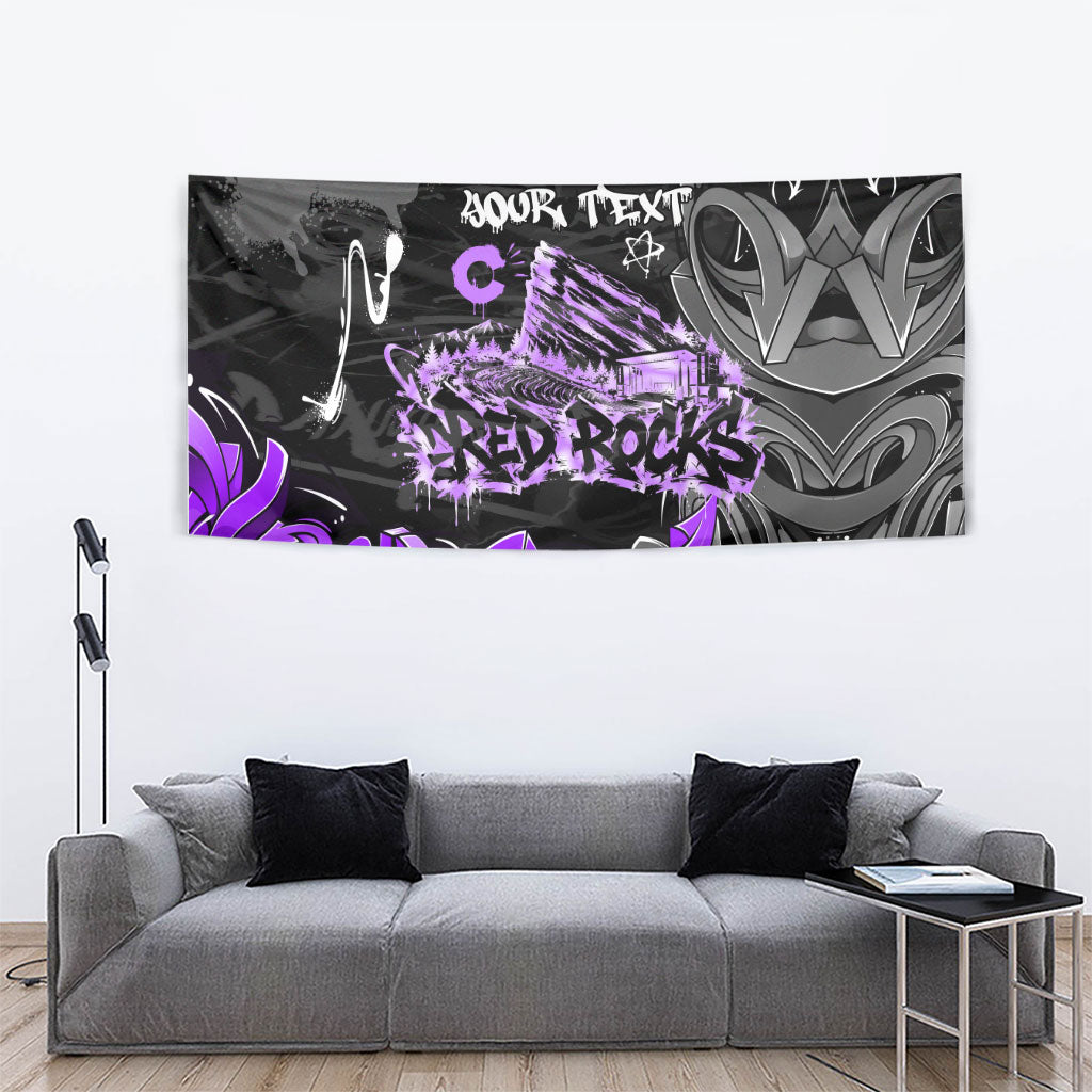 Personalized Colorado Aspen Snowmass Red Rocks Tapestry Urban Graffiti Paint Splatter Street Art