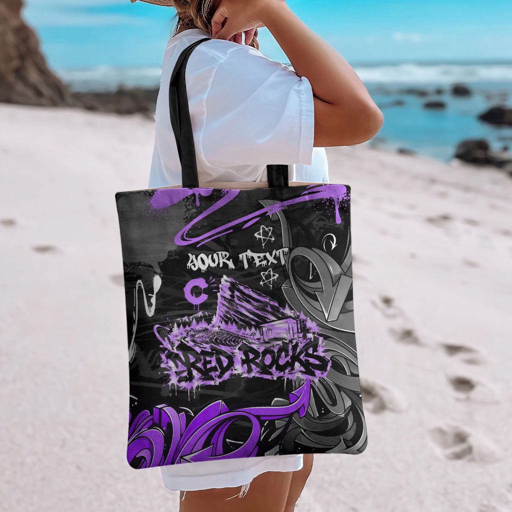Personalized Colorado Aspen Snowmass Red Rocks Tote Bag Urban Graffiti Paint Splatter Street Art