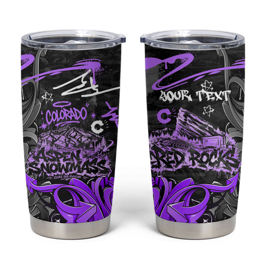 Personalized Colorado Aspen Snowmass Red Rocks Tumbler Cup Urban Graffiti Paint Splatter Street Art