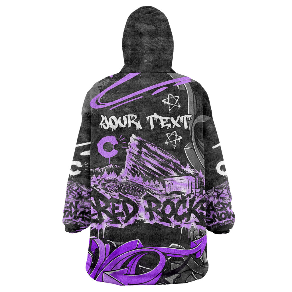 Personalized Colorado Aspen Snowmass Red Rocks Wearable Blanket Hoodie Urban Graffiti Paint Splatter Street Art