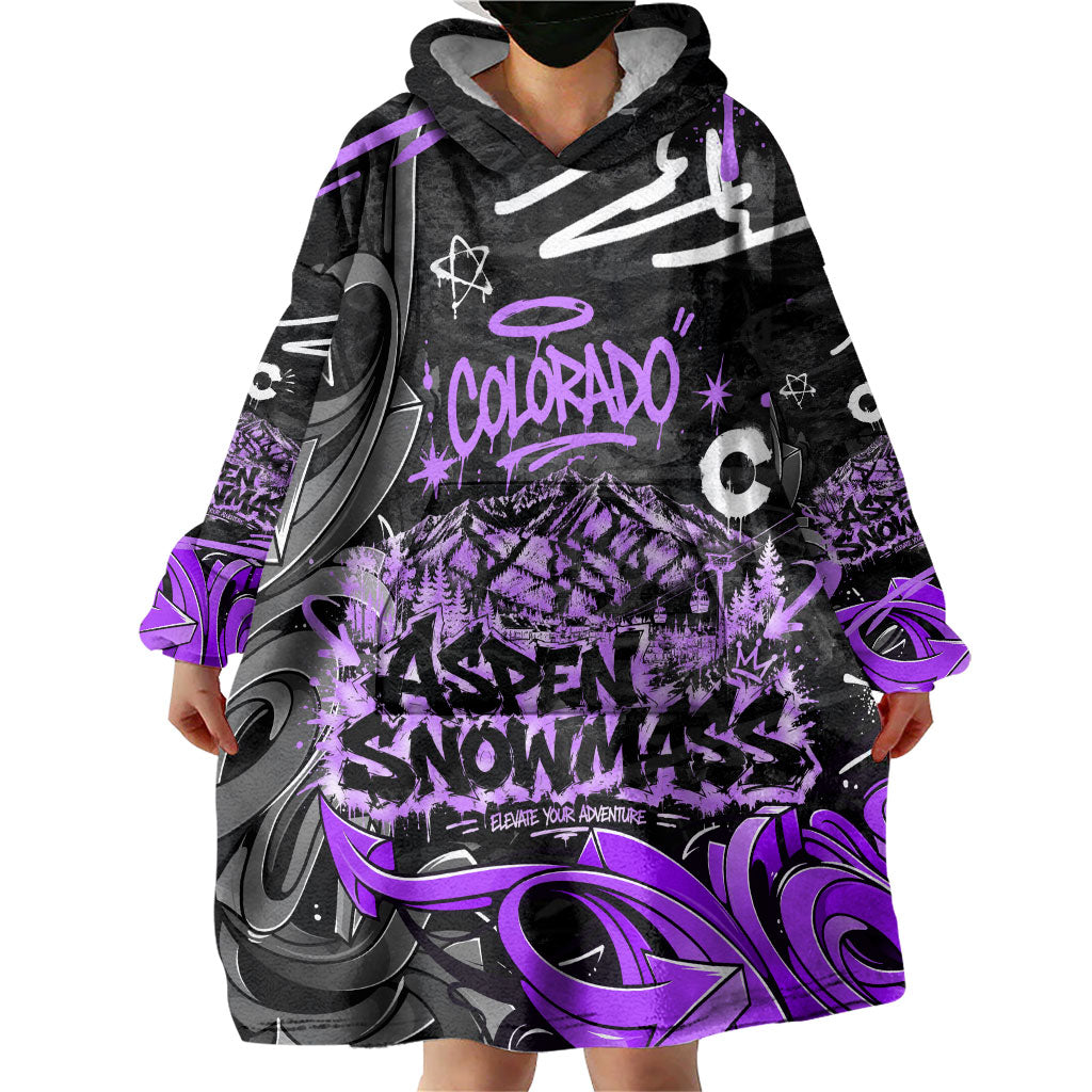 Personalized Colorado Aspen Snowmass Red Rocks Wearable Blanket Hoodie Urban Graffiti Paint Splatter Street Art