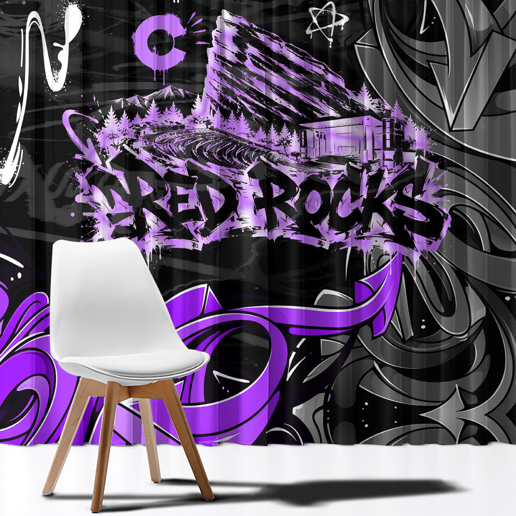 Personalized Colorado Aspen Snowmass Red Rocks Window Curtain Urban Graffiti Paint Splatter Street Art