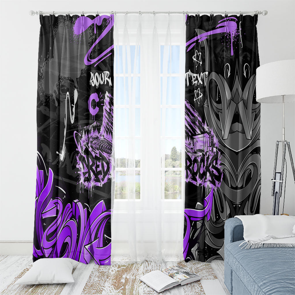Personalized Colorado Aspen Snowmass Red Rocks Window Curtain Urban Graffiti Paint Splatter Street Art