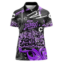 Personalized Colorado Aspen Snowmass Red Rocks Women Polo Shirt Urban Graffiti Paint Splatter Street Art