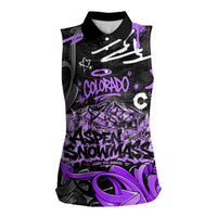 Personalized Colorado Aspen Snowmass Red Rocks Women Sleeveless Polo Shirt Urban Graffiti Paint Splatter Street Art