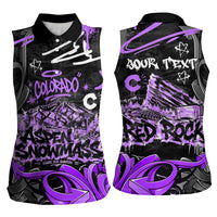 Personalized Colorado Aspen Snowmass Red Rocks Women Sleeveless Polo Shirt Urban Graffiti Paint Splatter Street Art