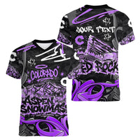 Personalized Colorado Aspen Snowmass Red Rocks Women V-Neck T-Shirt Urban Graffiti Paint Splatter Street Art