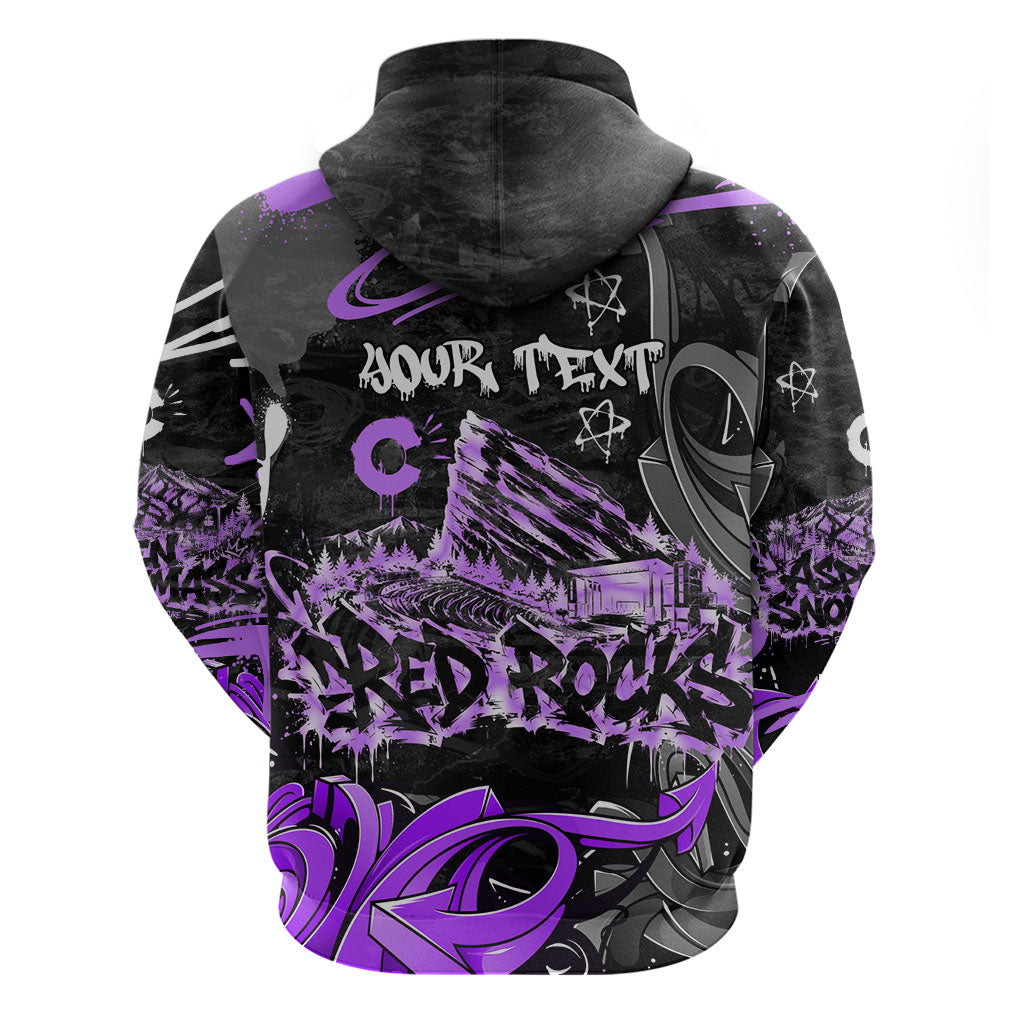 Personalized Colorado Aspen Snowmass Red Rocks Zip Hoodie Urban Graffiti Paint Splatter Street Art