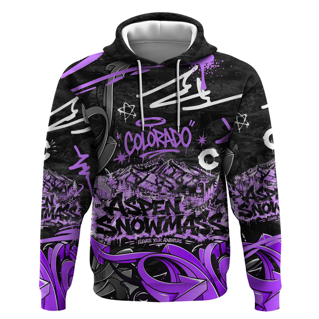 Personalized Colorado Aspen Snowmass Red Rocks Zip Hoodie Urban Graffiti Paint Splatter Street Art
