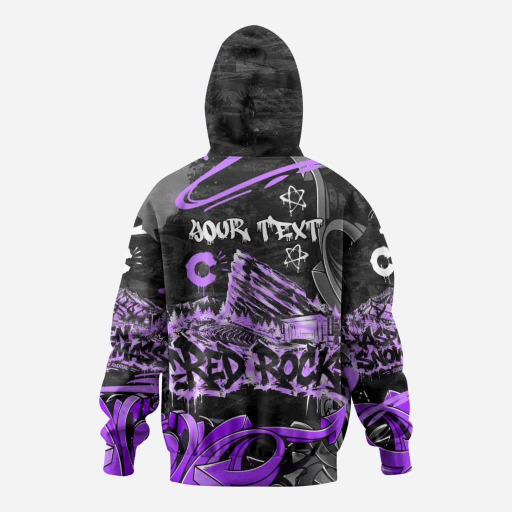 Personalized Colorado Aspen Snowmass Red Rocks Zip Hoodie Urban Graffiti Paint Splatter Street Art
