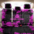 Pink Paint Splatter Design Back Car Seat Cover with Bowling Graphic and Custom Team Name Text - Wonder Print Shop