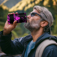 Pink Paint Splatter Design 4 in 1 Can Cooler Tumbler with Bowling Graphic and Custom Team Name Text - Wonder Print Shop
