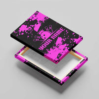 Pink Paint Splatter Design Canvas Wall Art with Bowling Graphic and Custom Team Name Text - Wonder Print Shop