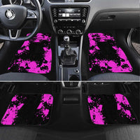 Pink Paint Splatter Design Car Mats with Bowling Graphic and Custom Team Name Text - Wonder Print Shop