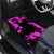 Pink Paint Splatter Design Car Mats with Bowling Graphic and Custom Team Name Text - Wonder Print Shop