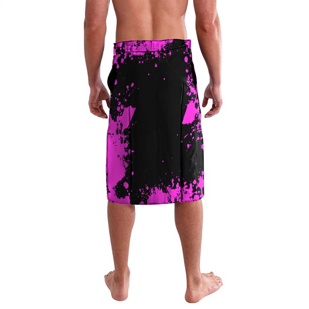 Pink Paint Splatter Design Lavalava with Bowling Graphic and Custom Team Name Text - Wonder Print Shop