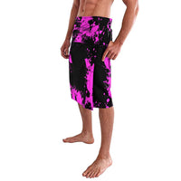Pink Paint Splatter Design Lavalava with Bowling Graphic and Custom Team Name Text - Wonder Print Shop
