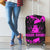 Pink Paint Splatter Design Luggage Cover with Bowling Graphic and Custom Team Name Text - Wonder Print Shop