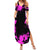 Pink Paint Splatter Design Summer Maxi Dress with Bowling Graphic and Custom Team Name Text - Wonder Print Shop