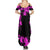 Pink Paint Splatter Design Summer Maxi Dress with Bowling Graphic and Custom Team Name Text - Wonder Print Shop