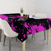 Pink Paint Splatter Design Tablecloth with Bowling Graphic and Custom Team Name Text - Wonder Print Shop