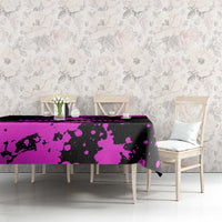 Pink Paint Splatter Design Tablecloth with Bowling Graphic and Custom Team Name Text - Wonder Print Shop