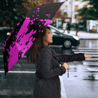 Pink Paint Splatter Design Umbrella with Bowling Graphic and Custom Team Name Text - Wonder Print Shop