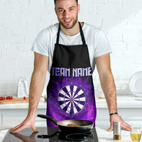 Dartboard and Darts Apron with Purple Smoke Background and Custom Team Name - Wonder Print Shop