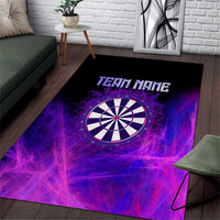 Dartboard and Darts Area Rug with Purple Smoke Background and Custom Team Name - Wonder Print Shop