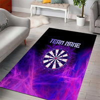 Dartboard and Darts Area Rug with Purple Smoke Background and Custom Team Name - Wonder Print Shop