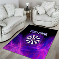 Dartboard and Darts Area Rug with Purple Smoke Background and Custom Team Name - Wonder Print Shop