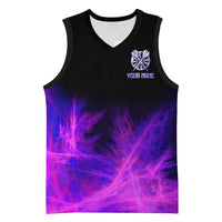 Dartboard and Darts Basketball Jersey with Purple Smoke Background and Custom Team Name - Wonder Print Shop