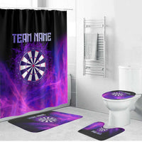 Dartboard and Darts Bathroom Set with Purple Smoke Background and Custom Team Name - Wonder Print Shop