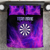 Dartboard and Darts Bedding Set with Purple Smoke Background and Custom Team Name - Wonder Print Shop