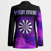 Dartboard and Darts Blazer with Purple Smoke Background and Custom Team Name - Wonder Print Shop