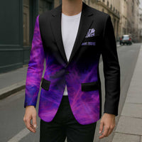 Dartboard and Darts Blazer with Purple Smoke Background and Custom Team Name - Wonder Print Shop