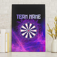 Dartboard and Darts Canvas Wall Art with Purple Smoke Background and Custom Team Name - Wonder Print Shop