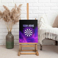 Dartboard and Darts Canvas Wall Art with Purple Smoke Background and Custom Team Name - Wonder Print Shop