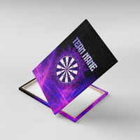 Dartboard and Darts Canvas Wall Art with Purple Smoke Background and Custom Team Name - Wonder Print Shop