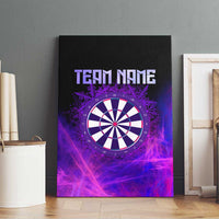Dartboard and Darts Canvas Wall Art with Purple Smoke Background and Custom Team Name - Wonder Print Shop