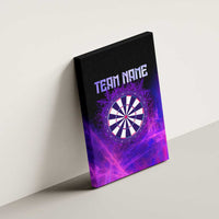 Dartboard and Darts Canvas Wall Art with Purple Smoke Background and Custom Team Name - Wonder Print Shop