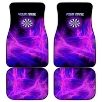 Dartboard and Darts Car Mats with Purple Smoke Background and Custom Team Name - Wonder Print Shop
