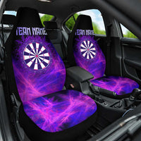 Dartboard and Darts Car Seat Cover with Purple Smoke Background and Custom Team Name - Wonder Print Shop