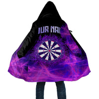 Dartboard and Darts Cloak with Purple Smoke Background and Custom Team Name - Wonder Print Shop