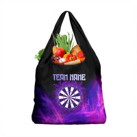 Dartboard and Darts Grocery Bag with Purple Smoke Background and Custom Team Name - Wonder Print Shop