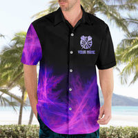 Dartboard and Darts Hawaiian Shirt with Purple Smoke Background and Custom Team Name - Wonder Print Shop