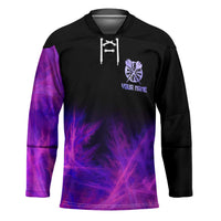 Dartboard and Darts Hockey Jersey with Purple Smoke Background and Custom Team Name - Wonder Print Shop