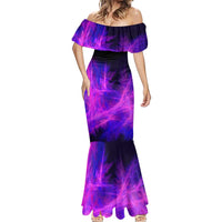 Dartboard and Darts Mermaid Dress with Purple Smoke Background and Custom Team Name - Wonder Print Shop