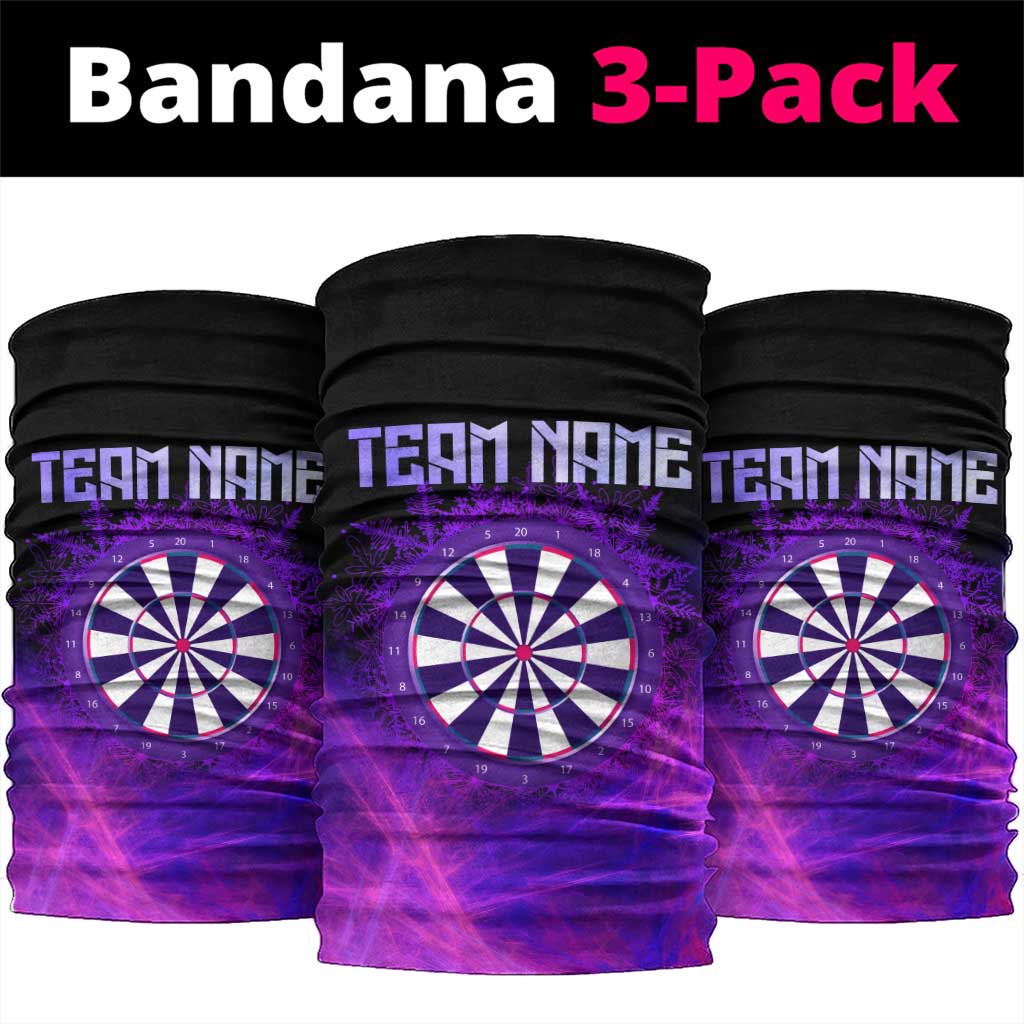 Dartboard and Darts Neck Gaiter with Purple Smoke Background TS04