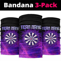Dartboard and Darts Neck Gaiter with Purple Smoke Background TS04